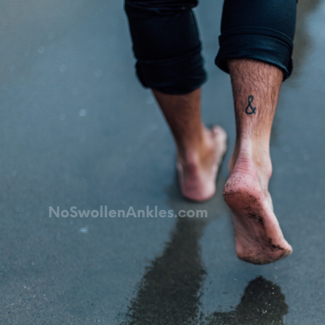 bare feet walking on wet sand